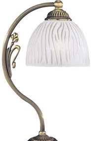 Veioza, Lampa de masa design clasic din alama si sticla 5600