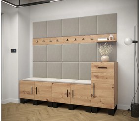 Set mobilier pentru hol Amanda 8 (Stejar artisan + bej). 1085920