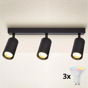 Brilagi - Spot LED dimabil SELE 3x GU10/6W/230V, negru