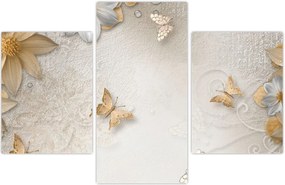 Tablou - Flori cu fluturi (90x60 cm)