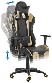 Scaun de birou Kite (negru + auriu). 1011253