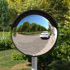 Oglinda de trafic convexa exterior, negru, O45 cm, policarbonat 1, Negru, O 45 cm