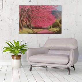 Tablou cu copaci înfloriți (90x60 cm)