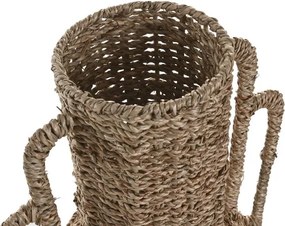 Vază decorativă tropical natural din iarbă de mare cu structură din metal, "Sevanta"