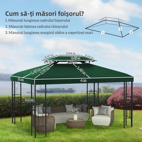 Outsunny Prelata pentru Foisor 4x3 m cu 2 Niveluri