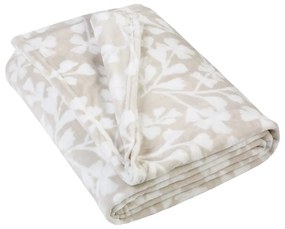 Pătură bej din polar/fleece 200x240 cm Brooke Floral – Catherine Lansfield