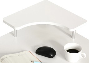 HOMCOM Birou PC din PAL și Oțel Alb cu Tastatură și Raft Monitor, Spațiu Generos de Lucru, 2 Sertare, Design Modern, 120x55x85 cm | Aosom Romania