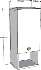 Dulap pentru baie Mis, culoare alb,71 cm