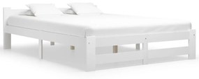 322002 vidaXL Cadru de pat, alb, 160 x 200 cm, lemn masiv de pin