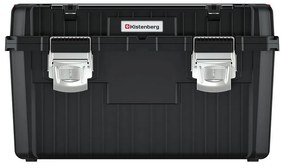 Cutie pentru scule cu maner metalic si incuietori 58,5 x 36 x 33,7 cm, cu organizator, negru