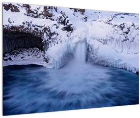 Tablou cu cascadele iarna (90x60 cm)