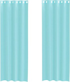vidaXL Perdele Voile cu Oeje 2 buc Turcoaz