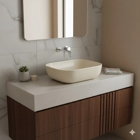 Lavoar pe blat Rune Grid 50.5 cm bej mat