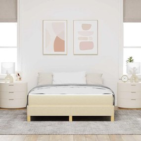 vidaXL Pat cu arcuri Crema, Marron 140 x 200 cm