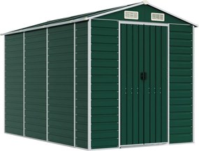 vidaXL Șopron de grădină verde, 191x300x198 cm, oțel galvanizat