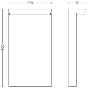 Lampă LED de exterior Philips BUSTAN LED/3,8W/230V 40 cm IP44