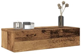 vidaXL Raft perete cu sertare Lemn vechi 60x26,5x15 cm Lemn prelucrat
