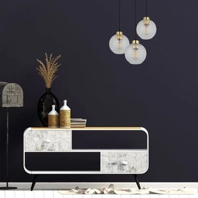 Lustră LED suspendată pe cablu DEVON 3xE27/15W/230V negru/transparent