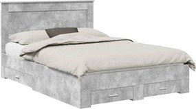 vidaXL Cadru de pat cu sertar cu headboard cu depozitare Lemn compozit