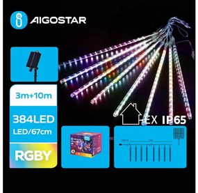 Instalație LED solară de Crăciun Aigostar 384xLED/13m IP65 multicolor