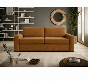Canapea extensibila VANILLA 160, stofa catifelata maro - Element 07, 2