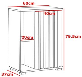 SELM501 - Set Mobilier Living: Comoda TV, Comoda 60 cm, Dulap Suspendat si Polita - Maro-Negru