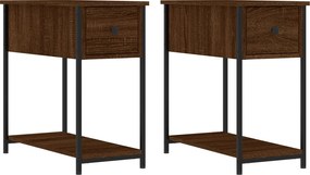 vidaXL Noptiere, 2 buc., stejar maro, 30x60x60 cm, lemn prelucrat