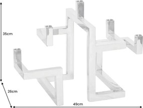Suport pentru 5 lumanari, Argintiu, ABSTRACT 50cm