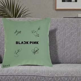Perna Personalizata K-pop BLACKPINK Tinute Negre Grup Simplu, 40x40 cm, Verde, Husa Detasabila, Perna Inclusa, BEKZ®