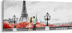 Tablou îndrăgostiții în Paris (120x50 cm)