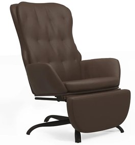 3097687 vidaXL Scaun de relaxare cu taburet, maro, piele ecologică