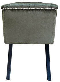 Bancă de design, ţesătură de catifea verde măsliniu / lemn, HEMY TYP 2