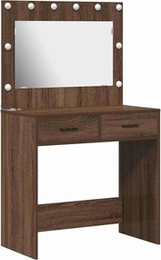 vidaXL Masă de Machiaj Stejar închis 78,5 x 41 x 135 cm Lemn compozit