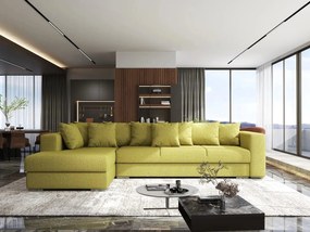 Colțar extensibil dumonde cu ladă de depozitare si sezut confortabil din spuma high-density, Gloria Enjoy Green 320x183 cm