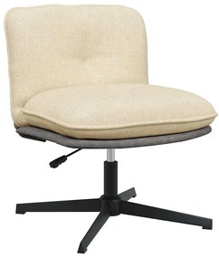 vidaXL Scaun de birou pivotant, crem, material textil
