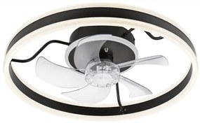 LED Plafonieră cu ventilator APOLLO LED/38W/230V negru + DO