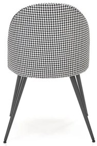 Scaun K478 Velvet Alb-Negru - H 84cm