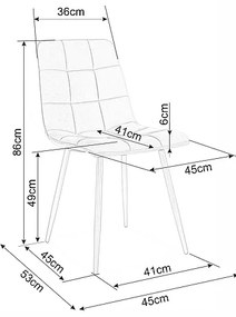 Scaun de bucaterie Mila D Velvet, gri