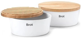 Cutie de pâine 13,5x30 cm albă/bej Continenta C3930