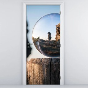 Fototapet pentru ușă - Peisaj și lupă (95x205cm)