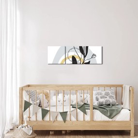 Tablou - Flori într-o vază N⁰1 (cu ceas) (90x30 cm)