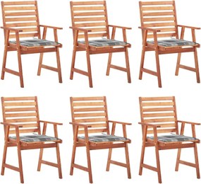 vidaXL Scaune de exterior cu perne, 6 buc., lemn masiv de acacia