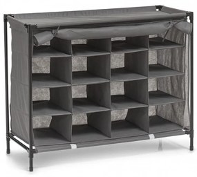 Organizator pentru incaltaminte Zeller, 16 perechi, textil/metal, gri, 84 x 35 x 66 cm