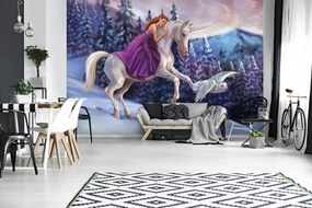 Fototapet - Prințesa pe unicorn (254x184 cm)