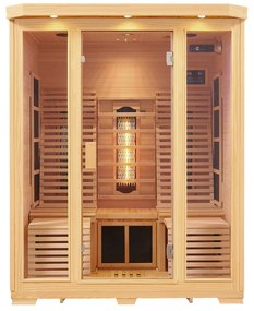 Infračervená sauna/ tepelná kabína Helsinki 150 s triplexným vykurovacím systémom a drevom Hemlock