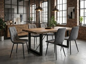 Scaun gri inchis LIBRA STONE GREY cu picioare negre