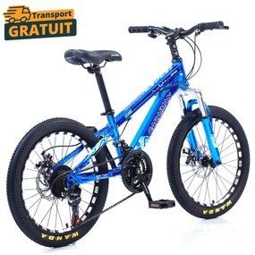Bicicletă Caraiman, roți 24 inch, cadru oțel, frâne pe disc, albastră