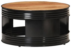 321933 vidaXL Măsuță de cafea, negru, 68 x 68 x 36 cm, lemn masiv de acacia