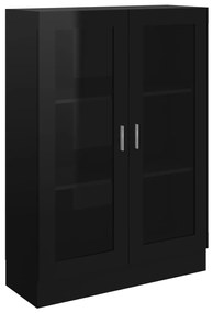 802757 vidaXL Dulap cu vitrină, negru extralucios, 82,5 x 30,5 x 115 cm, PAL