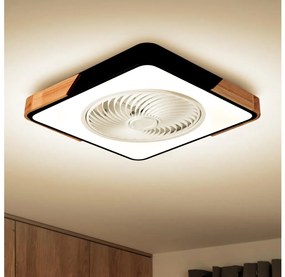 Plafonieră LED dimabilă cu ventilator Brilagi LED/30W/230V 3000-6500K negru/stejar + telecomandă